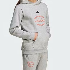 Adidas Gray Sweatshirt Hoodie with Iconic Logo Size S 🆕